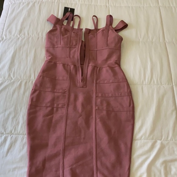 New Fashion Nova Lansa Bandage Dress - Dark Mauve - Picture 3 of 9